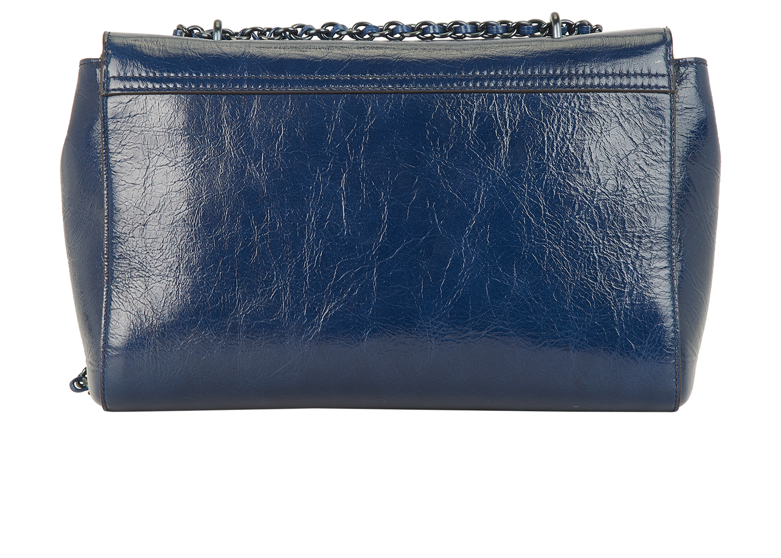 Medium Lily, &pound;450, Handbags, Blue, Patent Leather, Back view